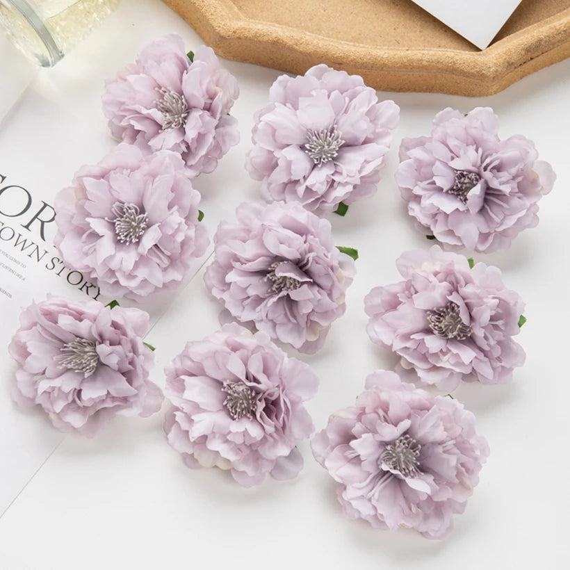 Silk Peony Artificial Flower Heads 10/30 Pcs – Wedding & Home Décor Artificial Flower Heads Axl color 7 10pieces