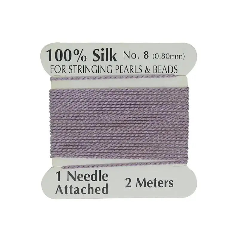 0.8mm Natural Silk Cord 2M – Multicolor DIY Jewelry Making Jewelry Making Cord Axl Light purple