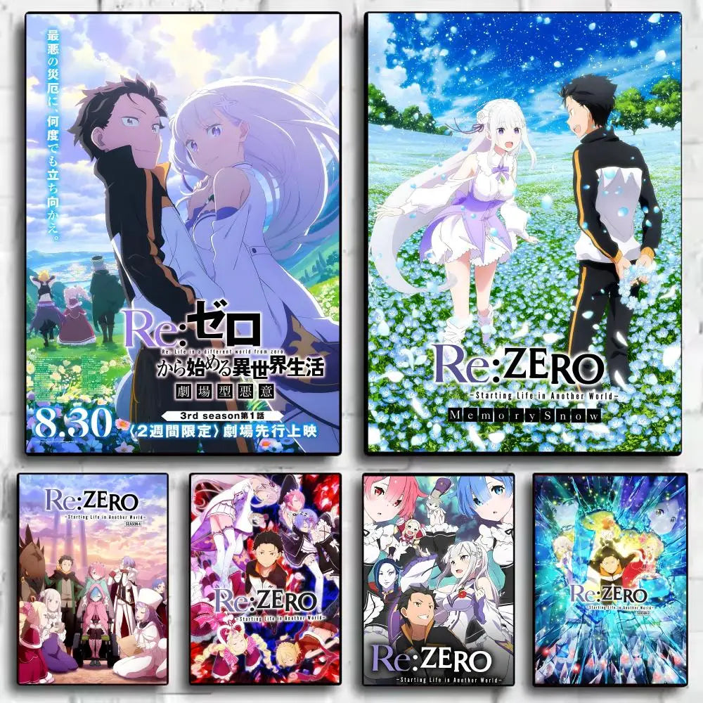 Re:Zero Anime Self-Adhesive Wall Poster Sticker | Home Decor Anime Wall Poster Axl
