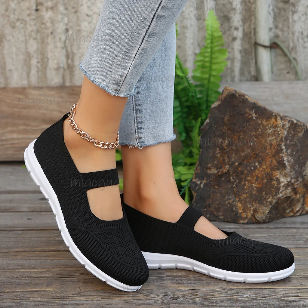 Women's Mesh Slip-On Flat Sneakers – Lightweight & Breathable Women's Slip-On Sneakers Axl