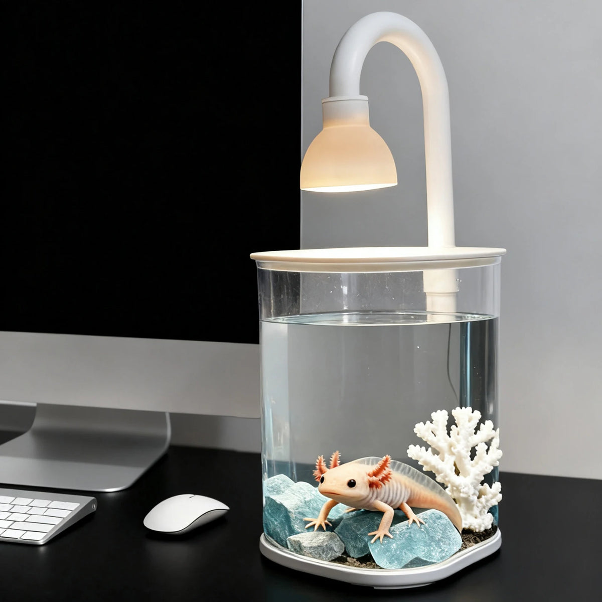 Starter Kit Small Tabletop Fish Tank with Light – Kids Gift Tabletop Fish Tank Axl