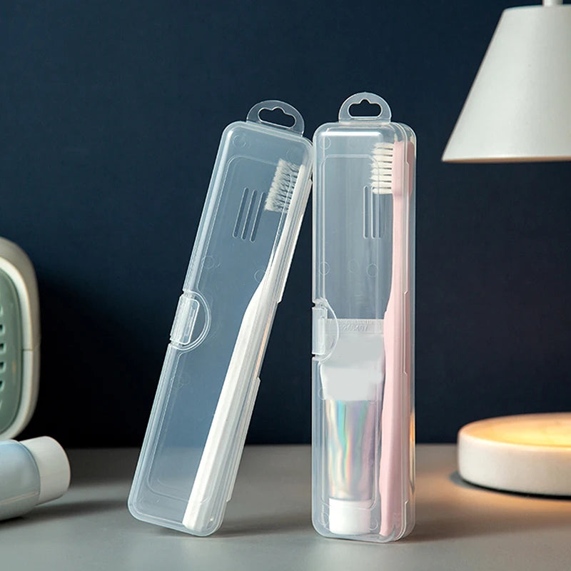 Transparent Travel Toothbrush Case & Toothpaste Holder Box Toothbrush Travel Case Axl