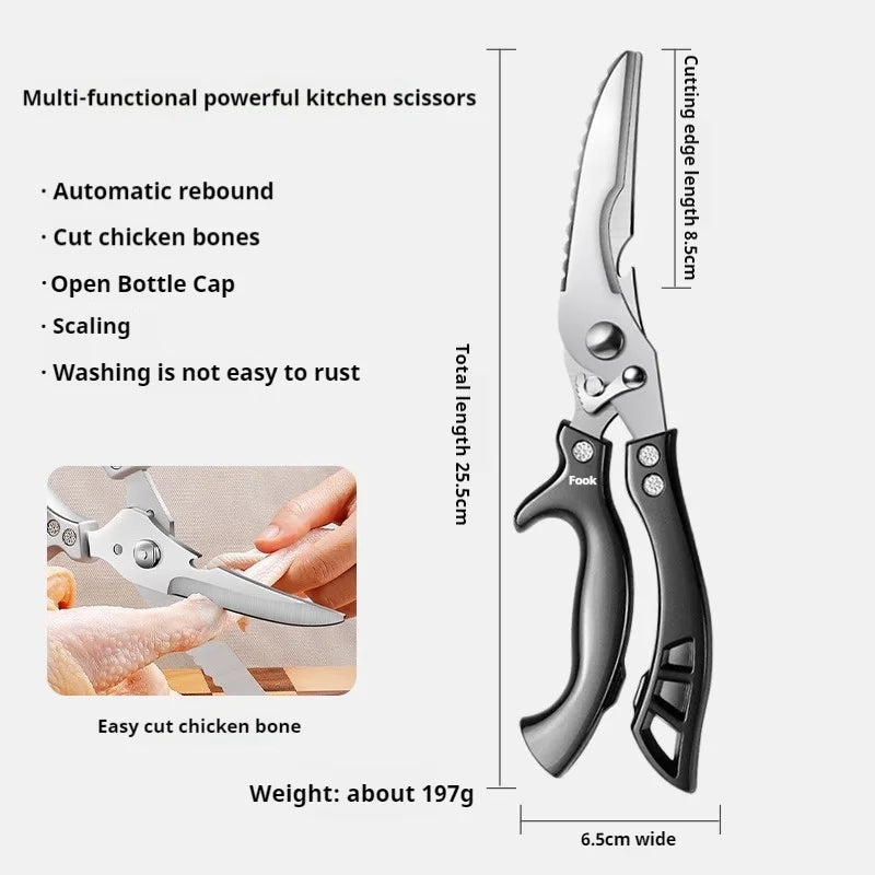 Black Titanium Kitchen Shears – Heavy Duty Bone Scissors Kitchen Shears Axl