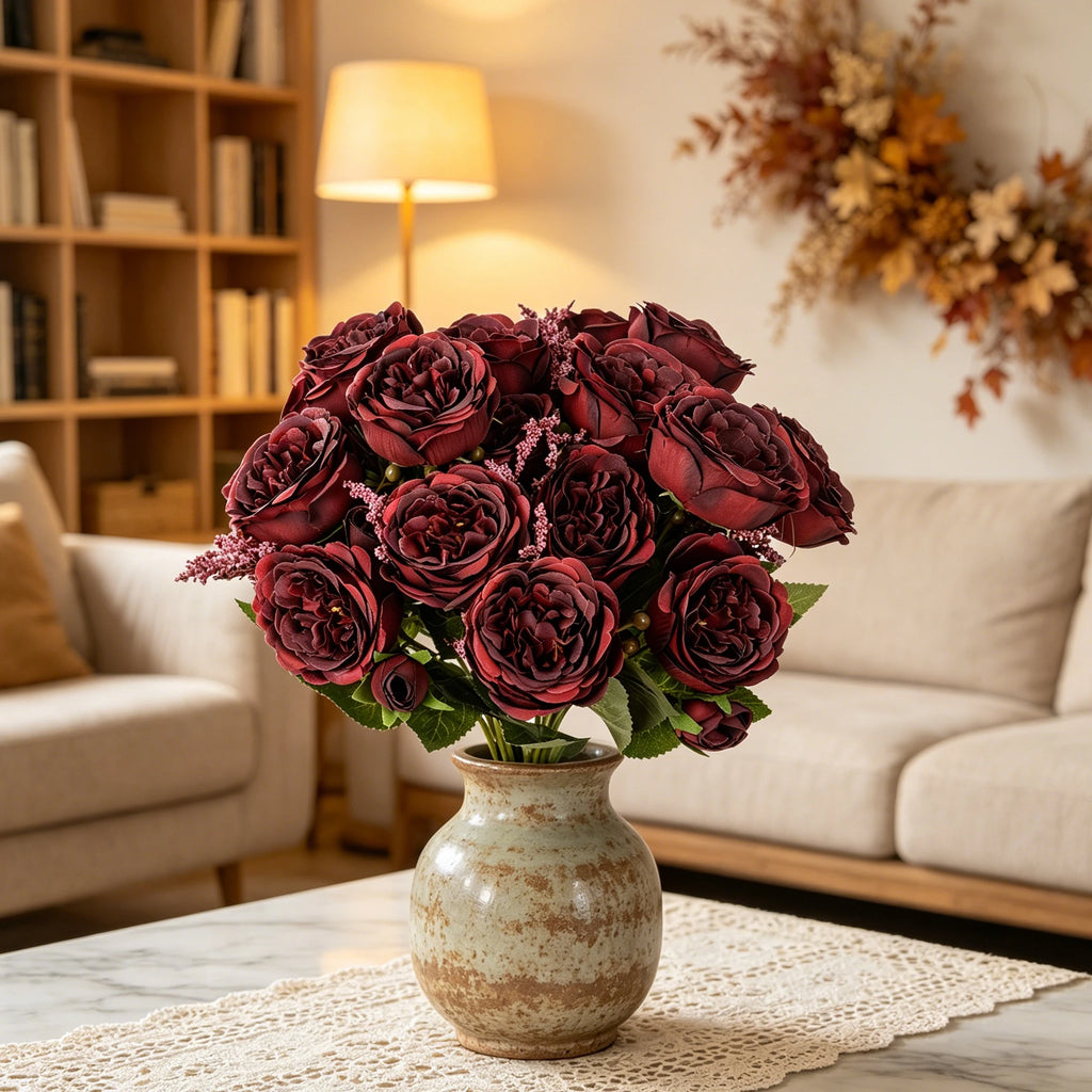 Artificial Silk Peony & Rose Bouquet – Wedding & Home Décor Artificial Flower Bouquet Axl