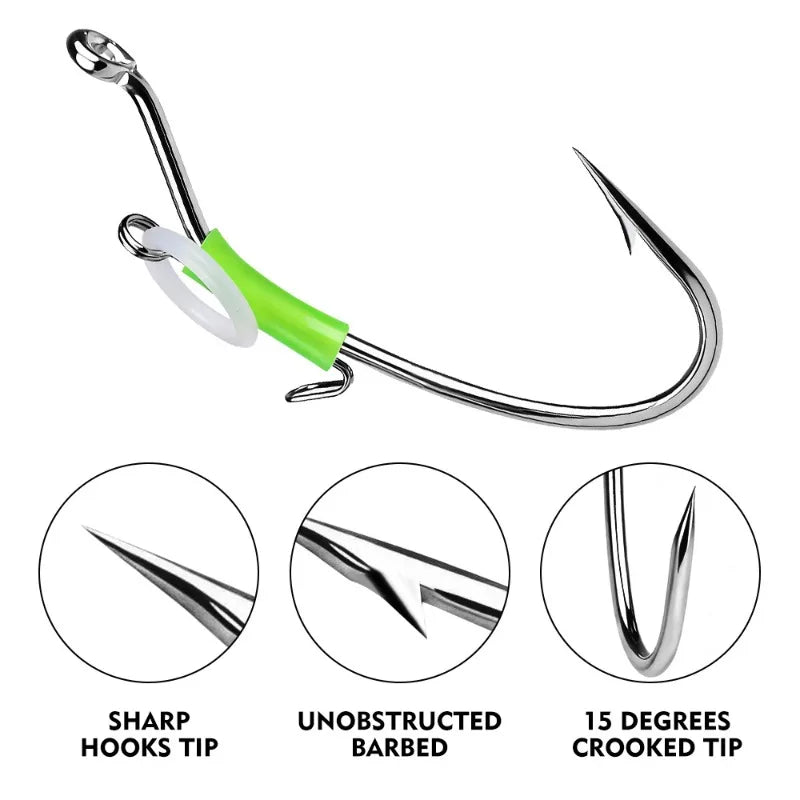 10-Pack Saltwater Live Shrimp Fishing Hooks – Luminous Spring Fishing Hooks Axl