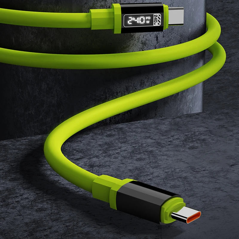 240W USB-C Fast Charging Cable with Power Display | 1M & 2M USB-C Charging Cable Axl