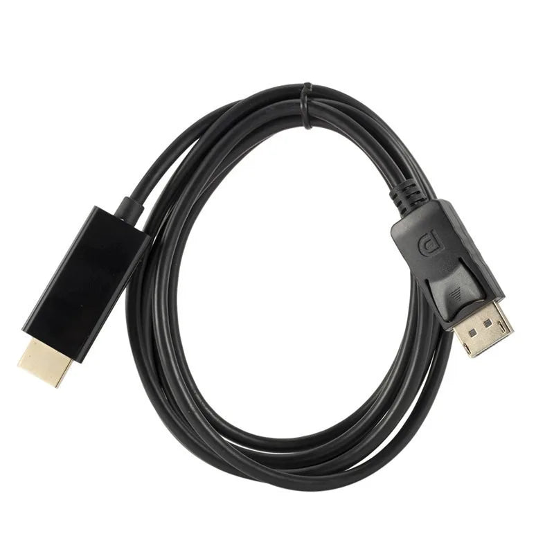 DisplayPort to HDMI Cable 1.8m – 1080p HD Adapter for PC & Laptop DisplayPort Adapter Cable Axl Black-1pcs