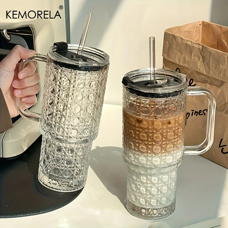 KEMORELA 700ml Insulated Glass Mug with Lid | Hot & Cold Insulated Glass Mug Axl