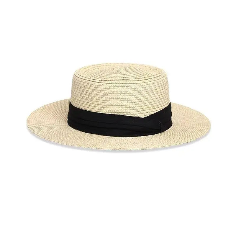 Women's Wide Brim Straw Hat – French Style Beach Sun Hat Women's Straw Hat Axl A3