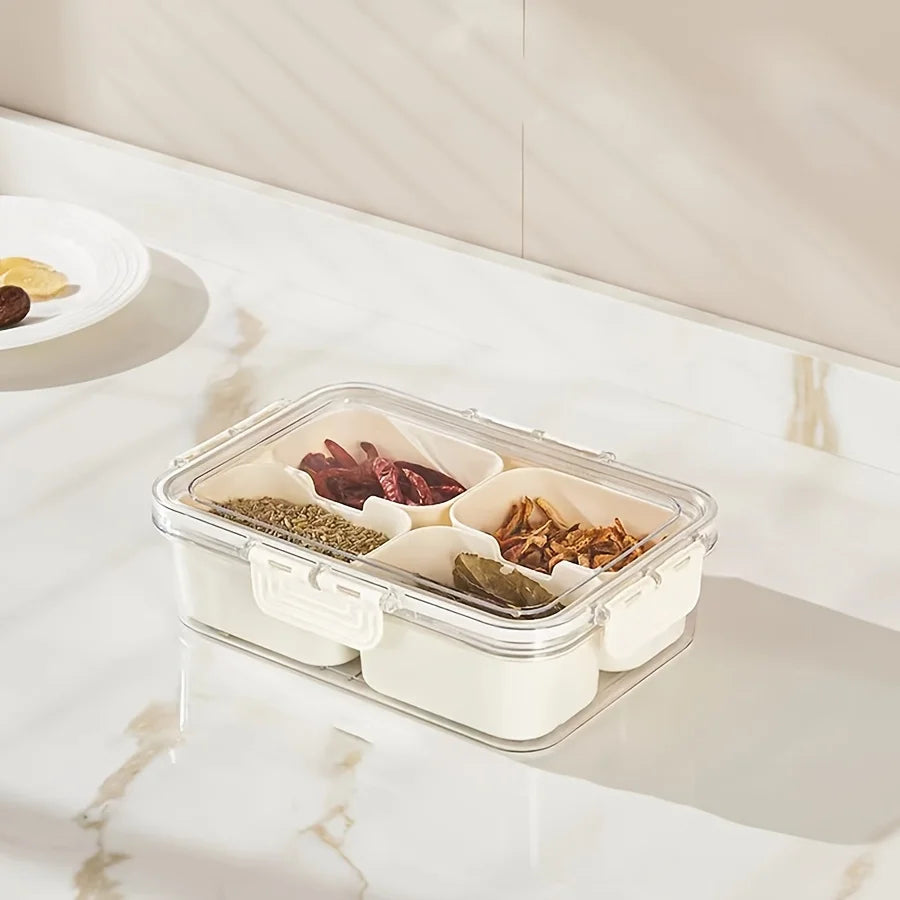 Portable Snackle Box with Handle – Veggie Snack Serving Tray Snack Serving Tray Axl Small - 4 Grids