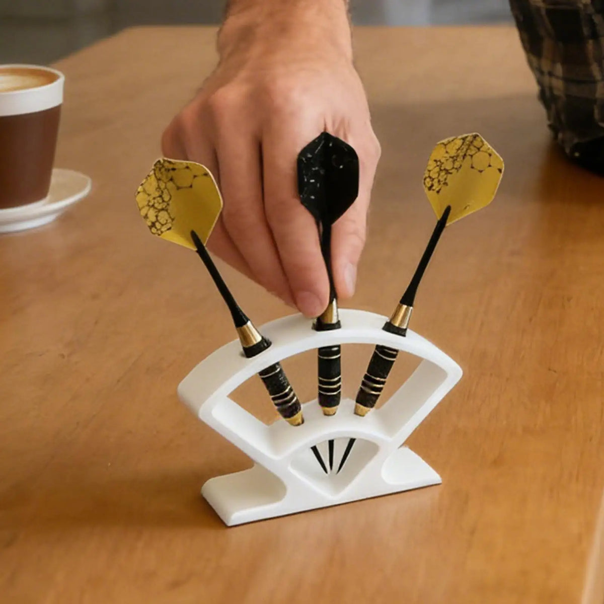 Tabletop Dart Organizer Stand – Vertical 3-Dart Display Rack Dart Storage Stand Axl