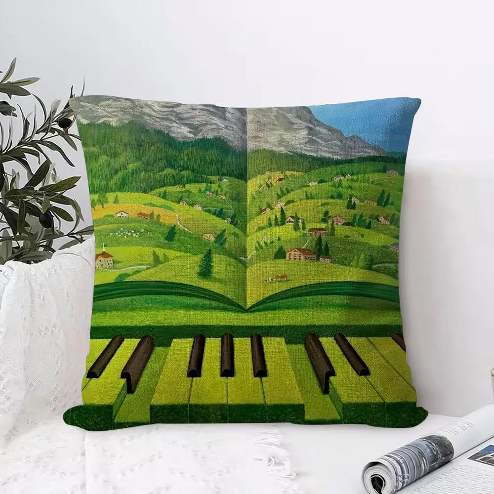 Breathable Linen Cushion Cover | Animal Print Pillowcase Cushion Cover Axl White6 50X50cm