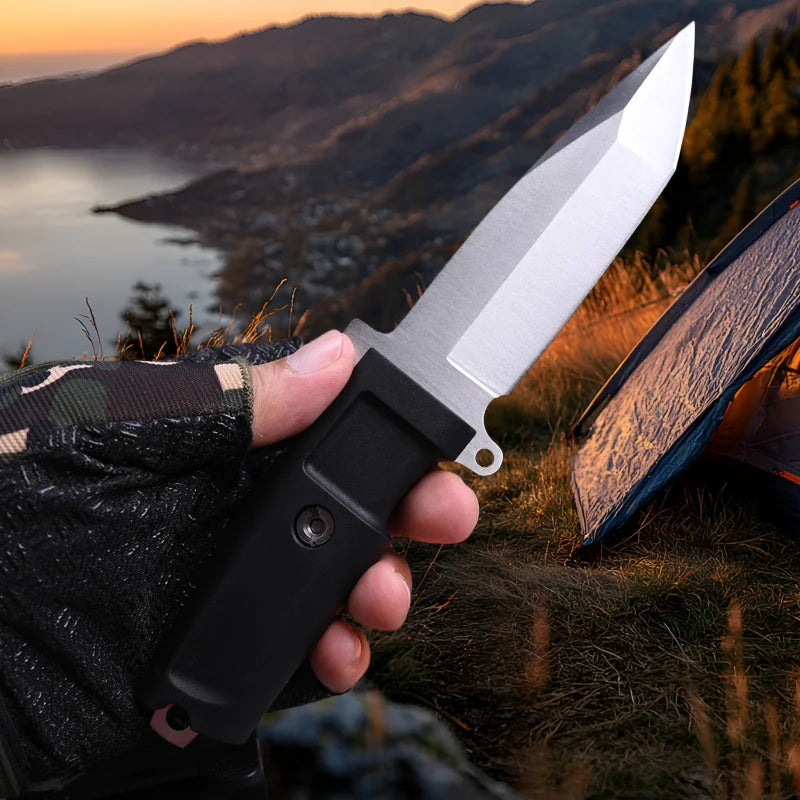 FL FLYWOD D2 Steel Fixed Blade Jungle Knife with Sheath Fixed Blade Knife Axl