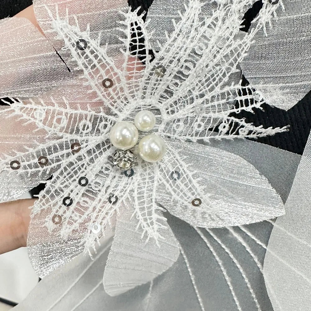 3D Organza Flower Patch – Handmade DIY Corsage Embellishment Floral Corsage Patch Axl