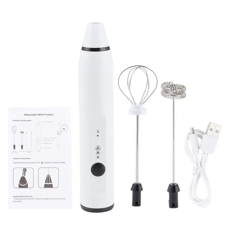 Mini USB Rechargeable Milk Frother – 3-Speed Electric Whisk Milk Frother Axl