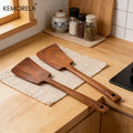 Acacia Wood Spatula for Non-Stick Pans | KEMORELA 1-2 Piece Set Wood Cooking Spatula Axl 2PCS