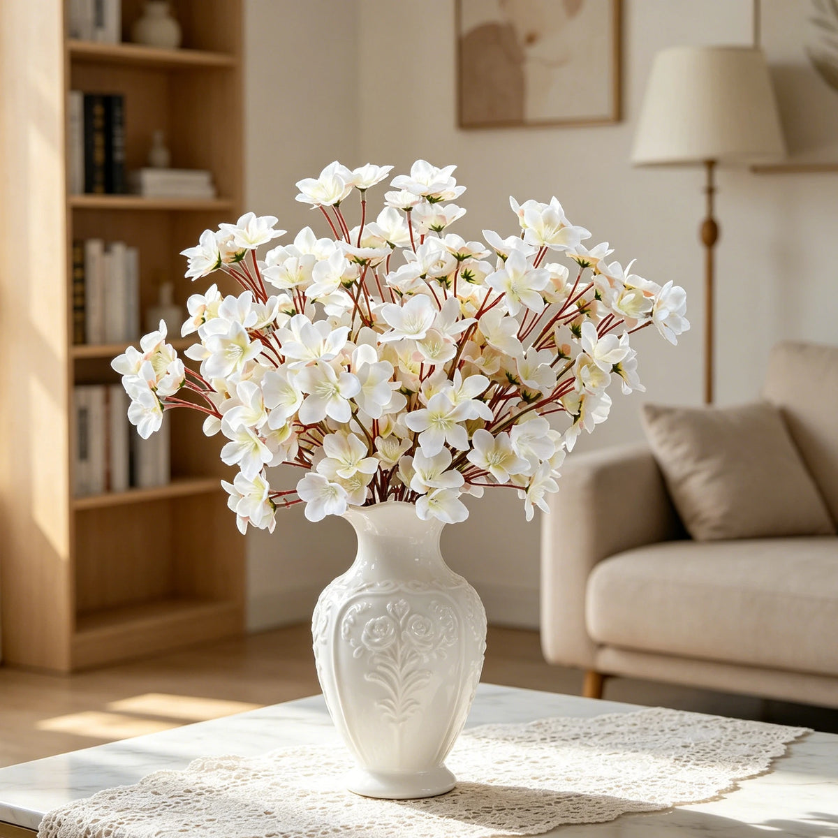 Silk Peach Blossom Artificial Flower Bouquet | Wedding & Décor Artificial Flower Bouquet Axl