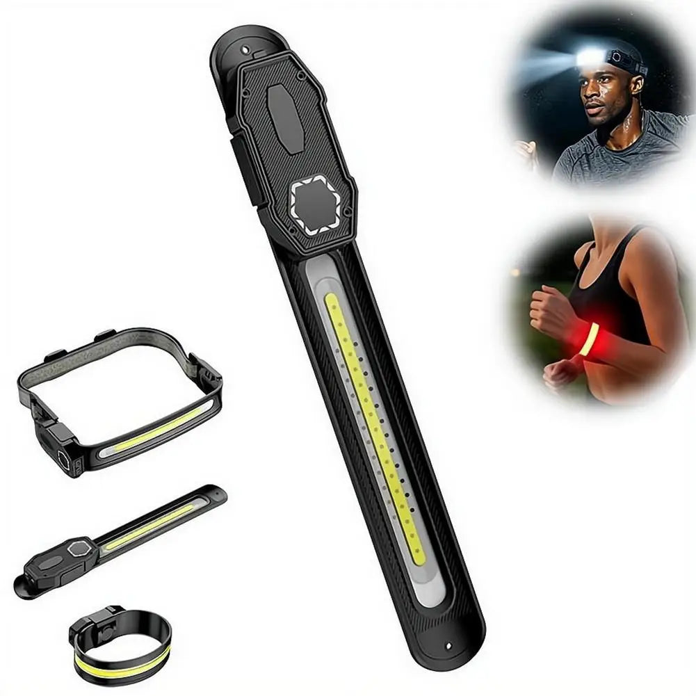 3-in-1 COB LED Headlamp Wristband USB Rechargeable Work Light Rechargeable Headlamp Axl