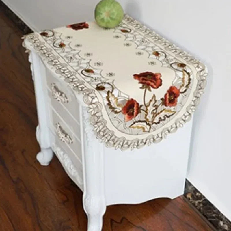 European Hollow Embroidered Table Runner 40x85cm | Lace Décor Table Runner Axl