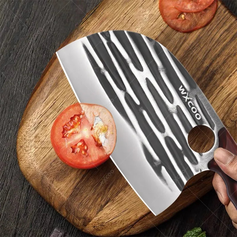 WXCOO Stainless Steel Chef Cleaver & Peeler Set | Wood Handle Chef Cleaver Set Axl