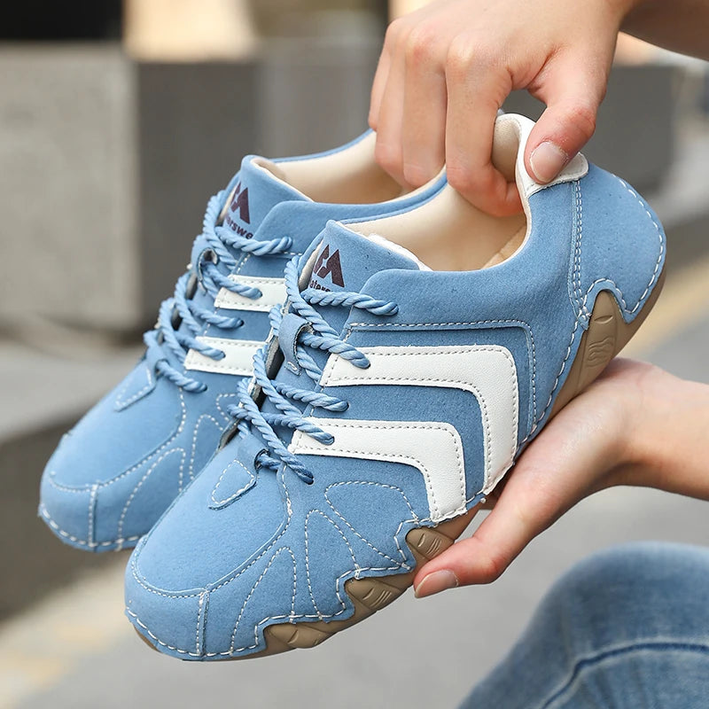 Women's Patchwork Faux Suede Casual Sneakers | AZGB Women's Casual Sneakers Axl SKY BLUE 39