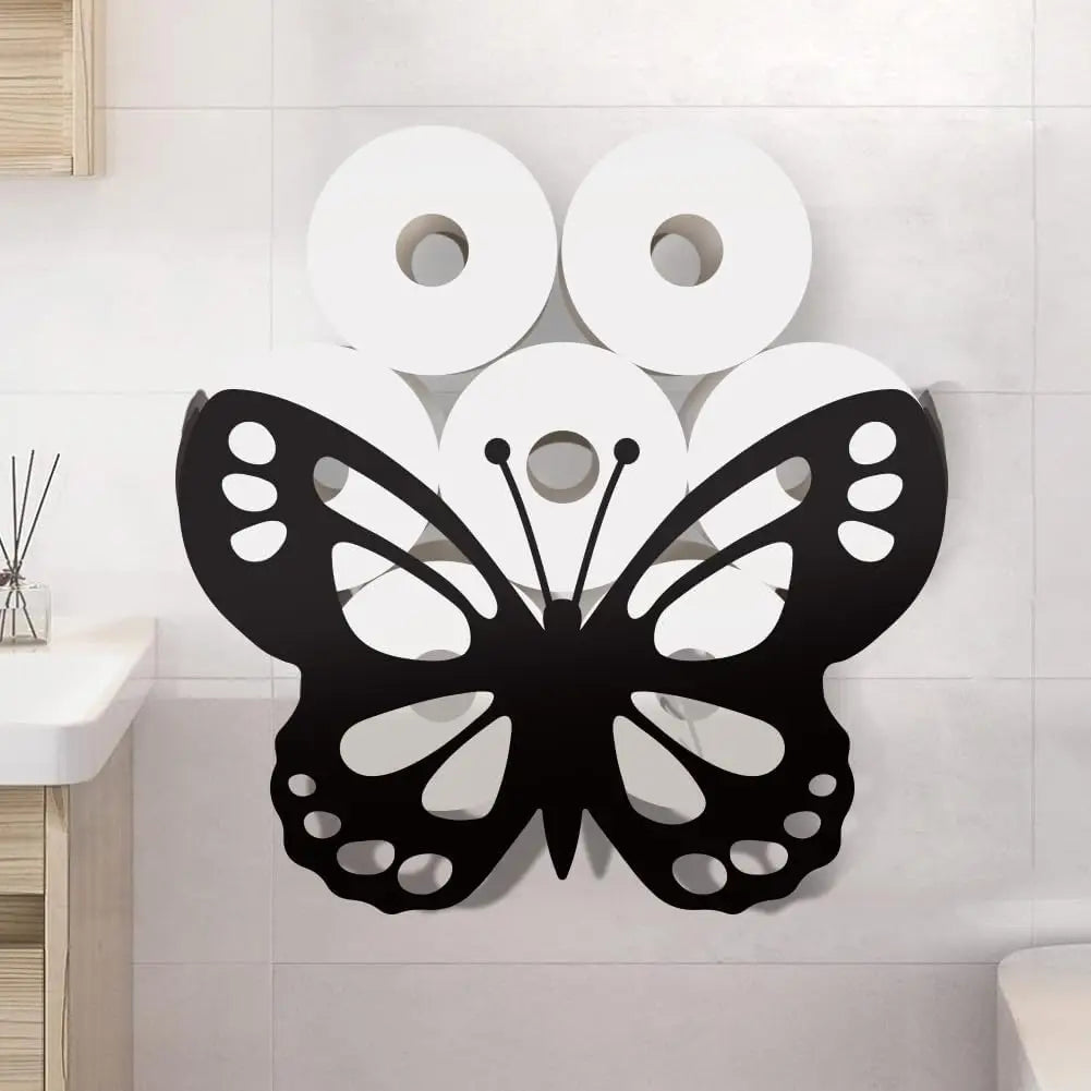 Forest Bear Metal Toilet Paper Holder – Black Wall Mount 8 Roll Toilet Paper Holder Axl AECH04-16398