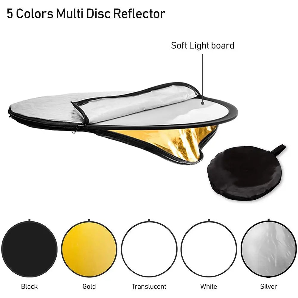 80cm 5-in-1 Collapsible Photography Reflector + Carry Bag Photography Reflector Axl