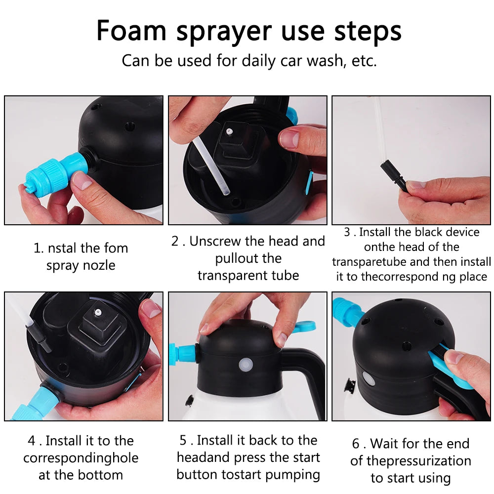 1.8L Manual Foam Sprayer Bottle for Car Washing & Cleaning Foam Sprayer Bottle Axl