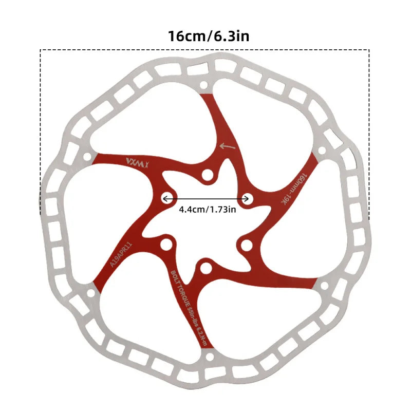 VXM Floating Disc Brake Rotor 160/180mm 6-Bolt MTB Bike Disc Brake Rotor Axl