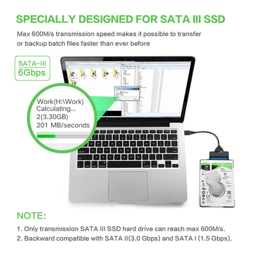 SATA to USB 3.0 Adapter 6 Gbps – 2.5" HDD & SSD Cable HDD SSD Adapter Cable Axl
