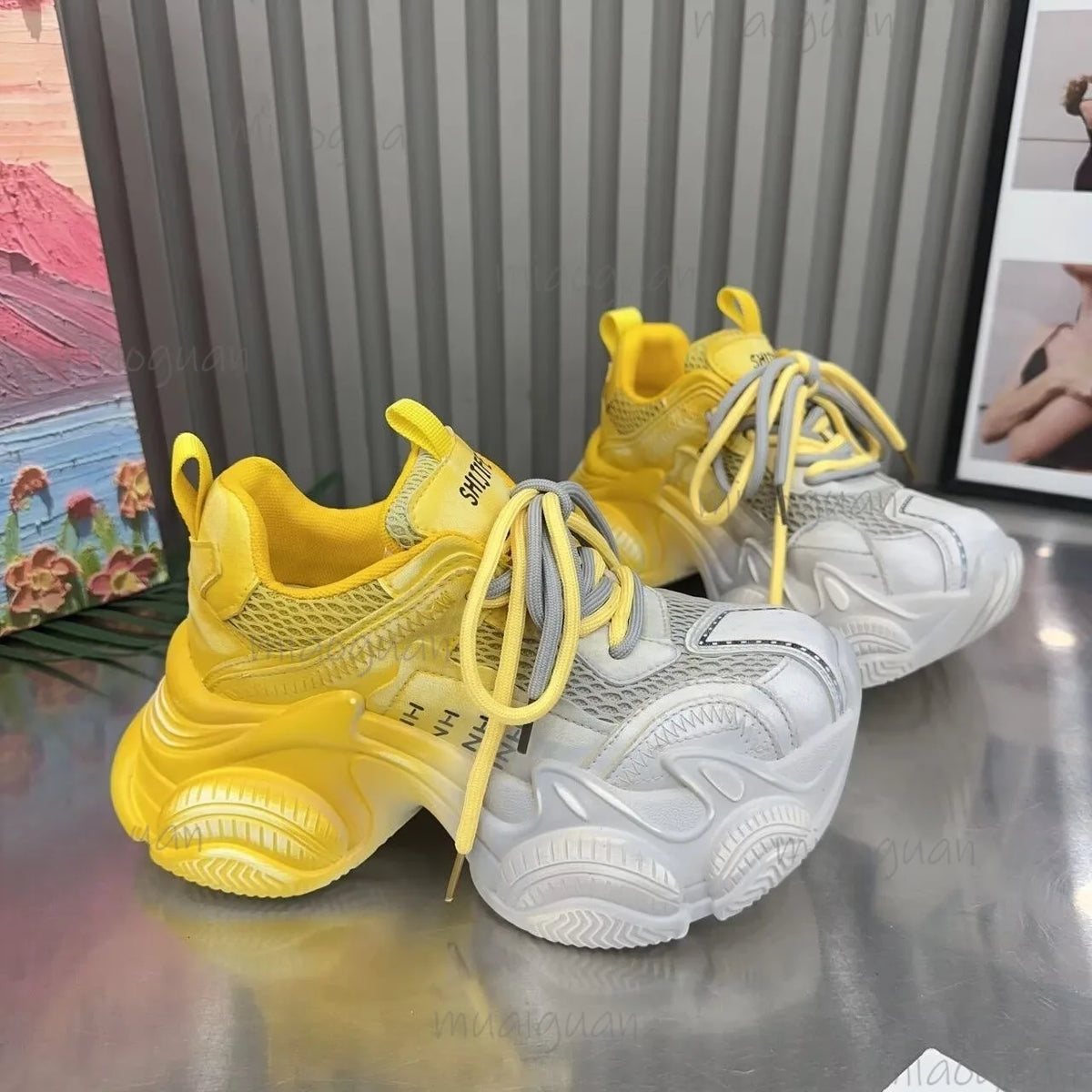 Women's Chunky Platform Sneakers – Height-Boosting Dad Shoes Platform Sneakers Axl