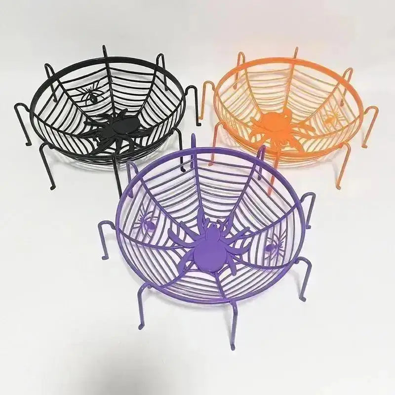 Halloween Spider Web Candy Bowl & Fruit Drain Basket Halloween Candy Bowl Axl