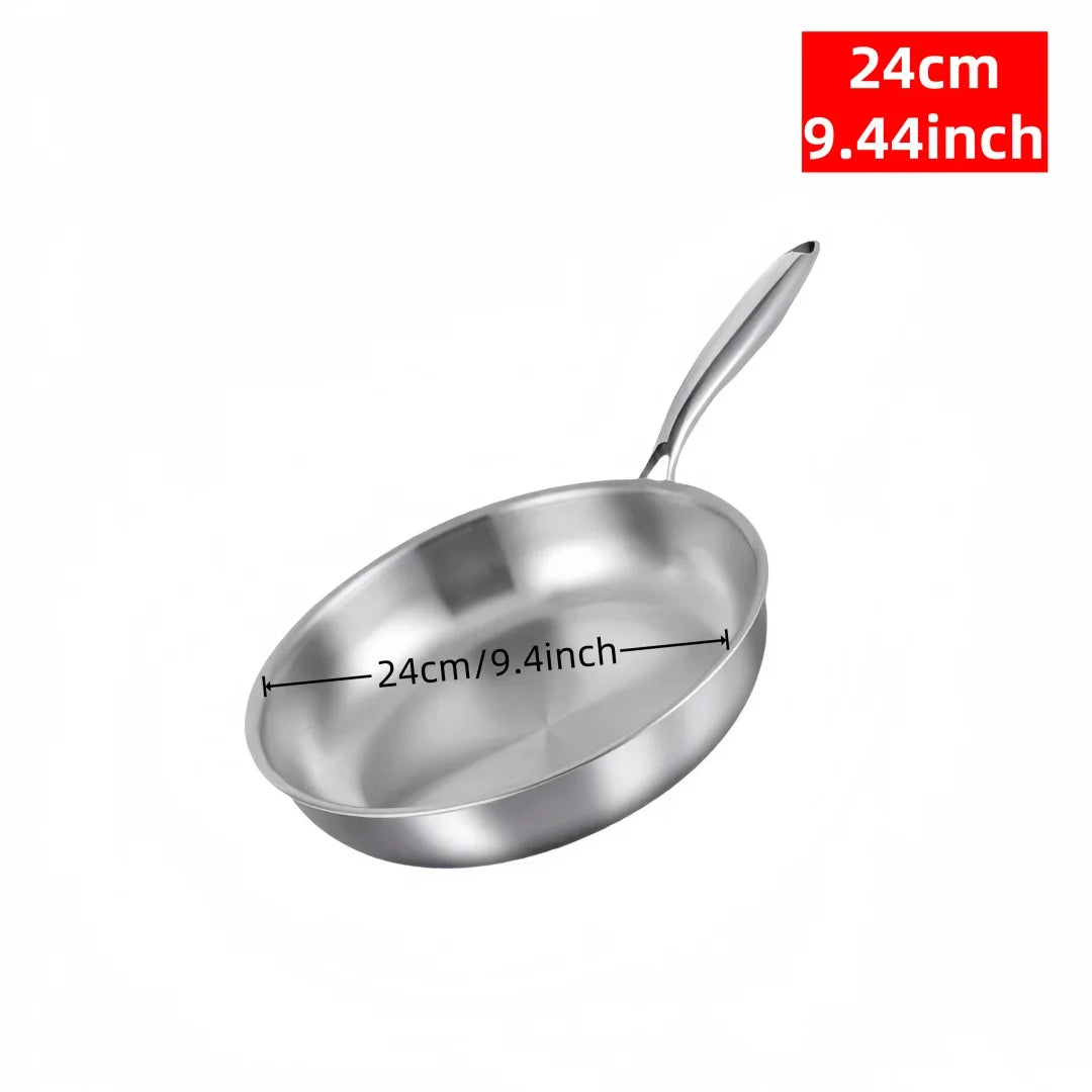 304 Stainless Steel Uncoated Frying Pan – Gas & Induction Stainless Steel Frying Pan Axl 24cm As whown 1