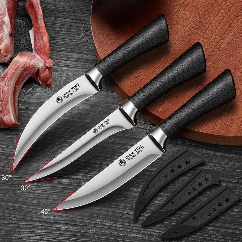 Stainless Steel Boning Knife Set – Sharp Cleaver & Slicer Kitchen Knife Set Axl 3pcs