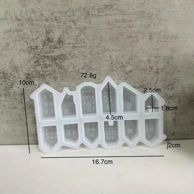 12-Hole 3D Nordic House Silicone Mold – Candle, Soap & Plaster Craft Silicone Mold Axl A