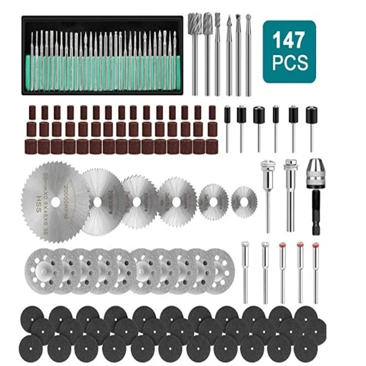147-Pc Variable Speed Rotary Tool Kit – Grind, Polish & Engrave Rotary Tool Kit Axl WHITE