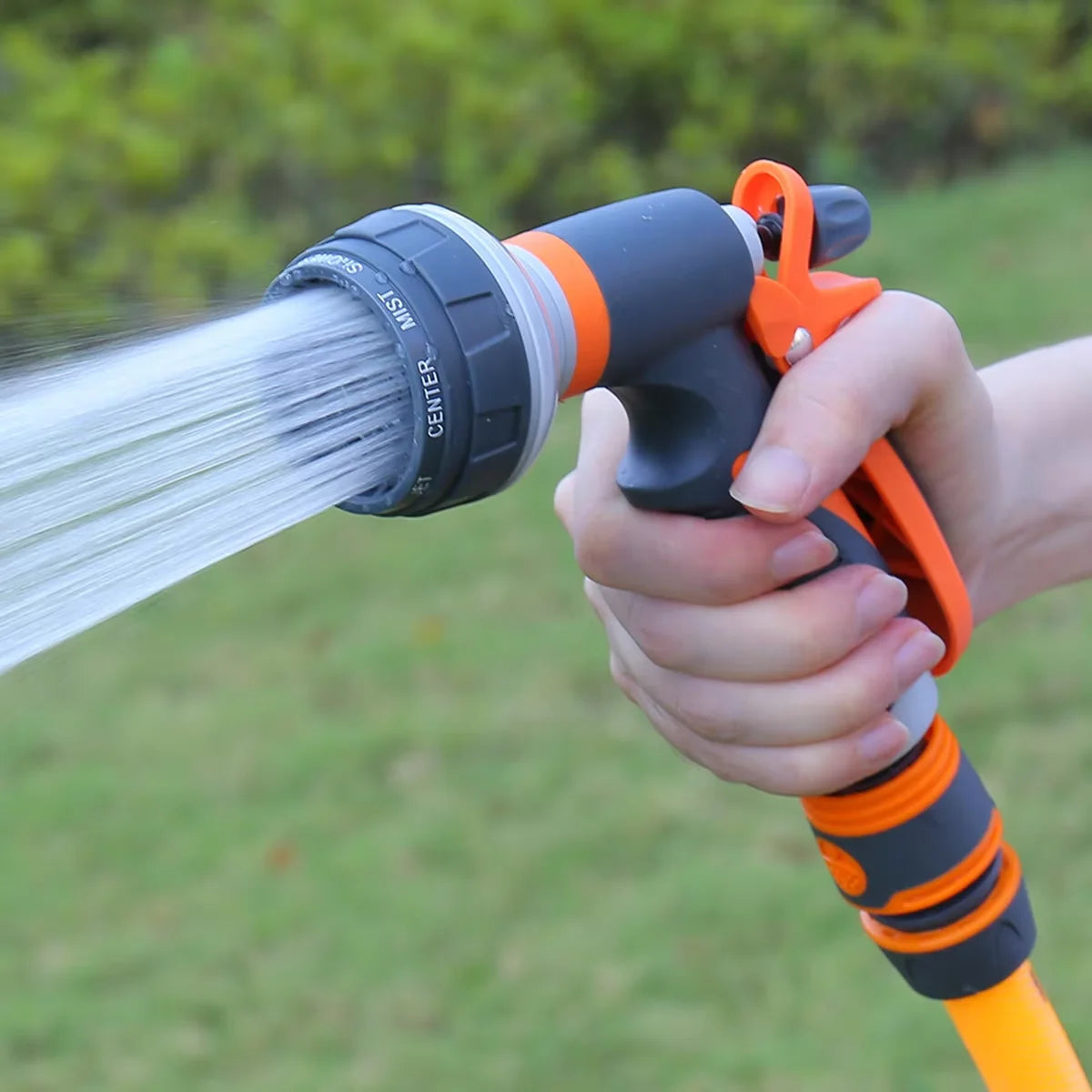 8-Pattern Garden Hose Spray Gun – Lawn, Car & Pet Wash Garden Hose Nozzle Axl