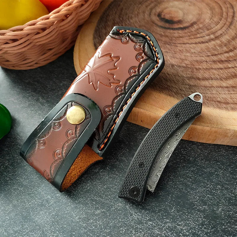 Damascus Steel Folding Pocket Knife – Sharp Multi-Purpose Blade Folding Pocket Knife Axl