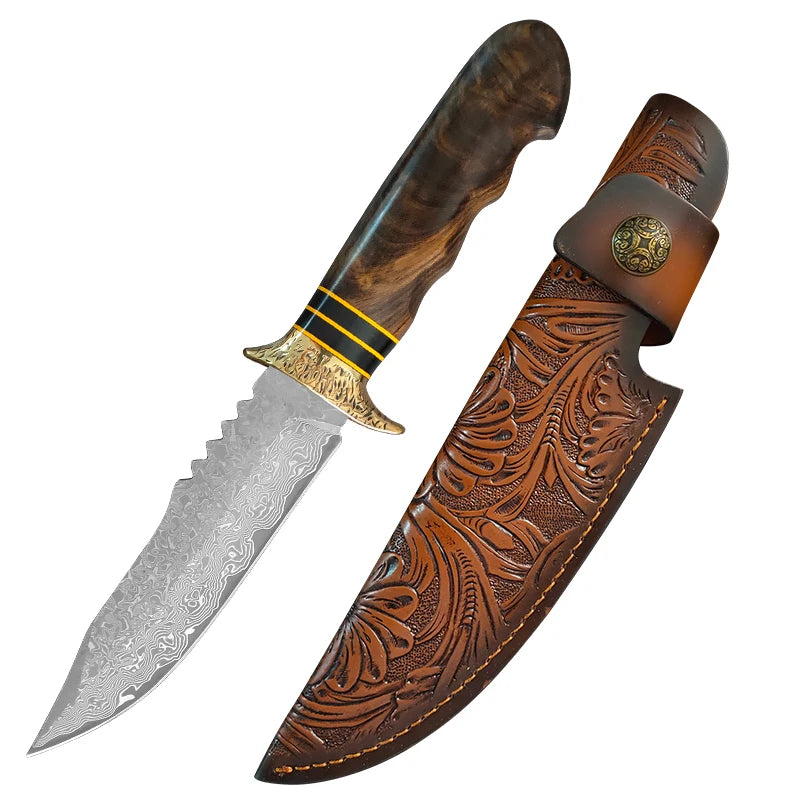 InLeung VG10 Damascus Steel Chef Knife | Wood Handle Damascus Chef Knife Axl Knife A