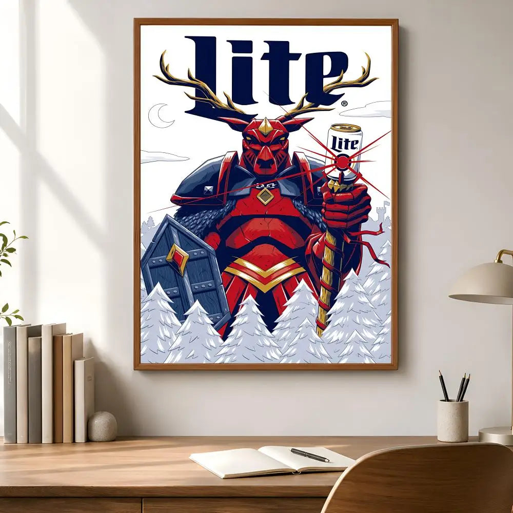 Miller Lite Beer Poster – Waterproof Self-Adhesive Wall Art Decorative Wall Poster Axl