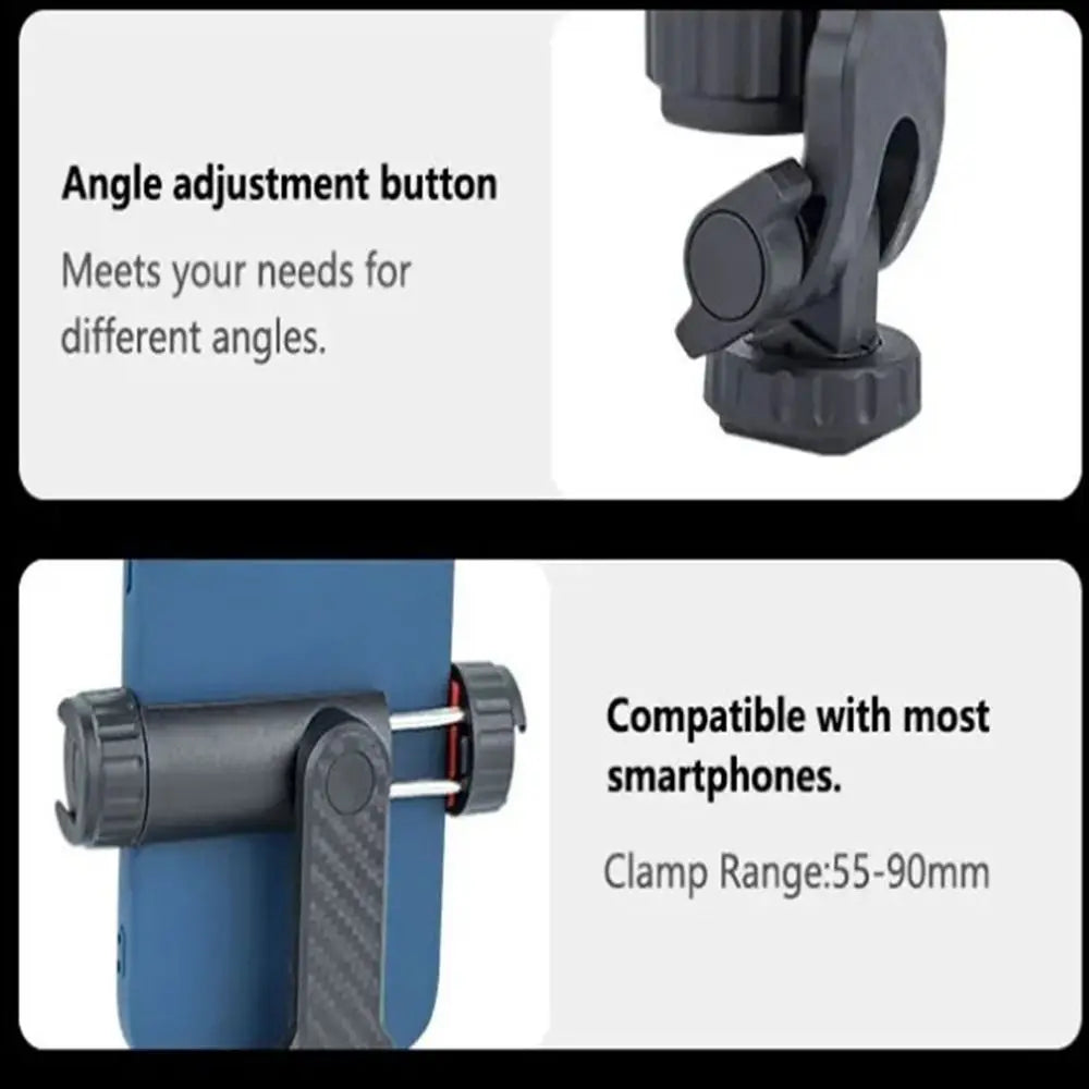 360° Phone Tripod Mount with Dual Cold Shoe | Universal Holder Phone Tripod Mount Axl