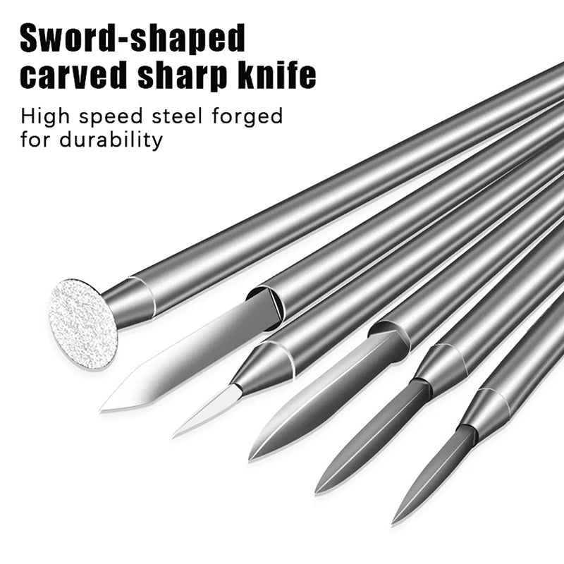 6-Piece Wood Carving Drill Bits Set | Rotary Engraving Tool Kit Wood Carving Drill Bits Axl