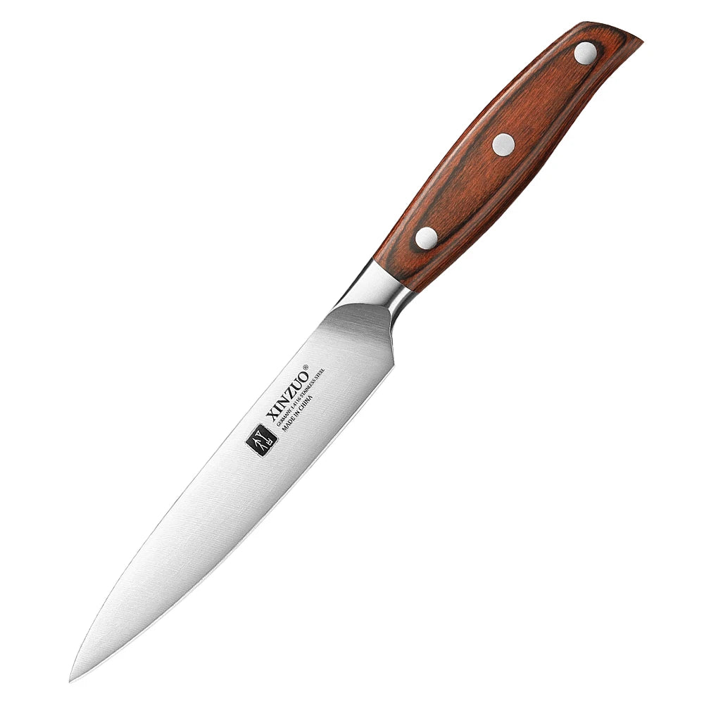 XINZUO 3PC German Steel Knife Set – Santoku, Bunka & Utility Kitchen Knife Set Axl 1pc Utility Knife