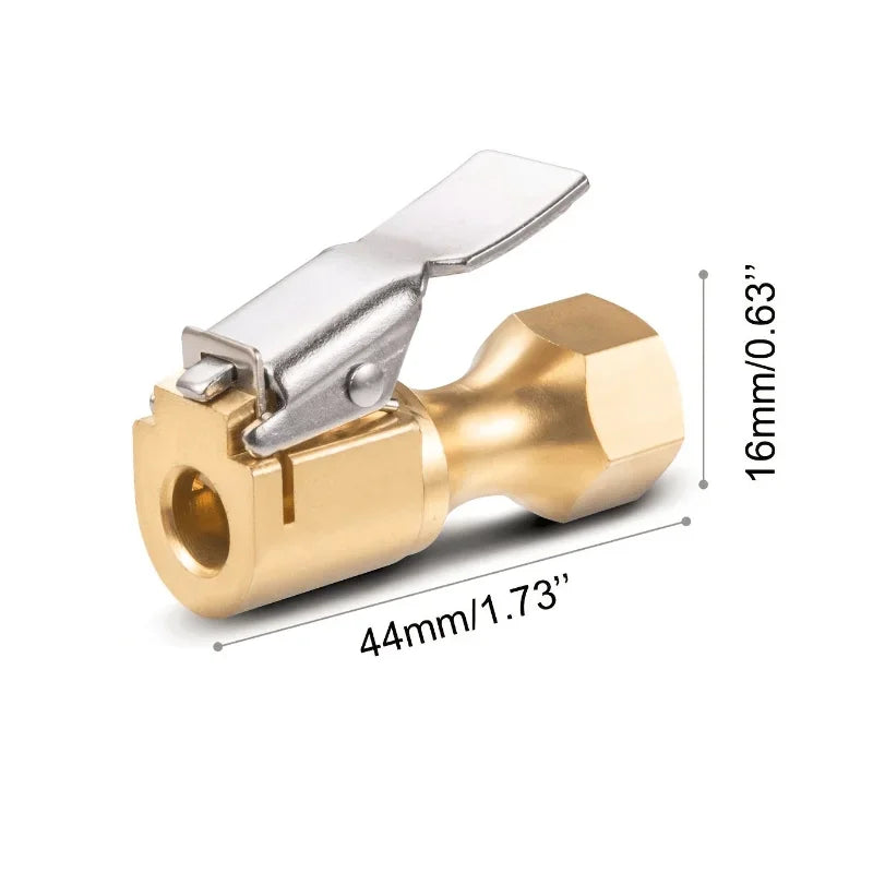 Lock-On Tire Chuck with Clip 2 Pack – Open Flow Yellow Tire Inflation Chuck Axl