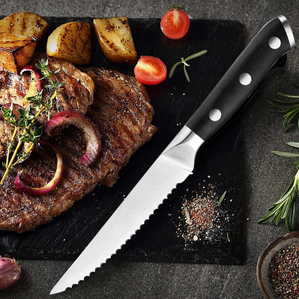 Stainless Steel Steak Knife Set – 1, 3 or 6 Piece Kitchen Knives Steak Knife Set Axl