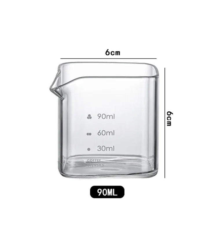 KEMORELA Glass Espresso Cup 90/120ml – Measuring Shot Glass Glass Measuring Cup Axl 90ml scale