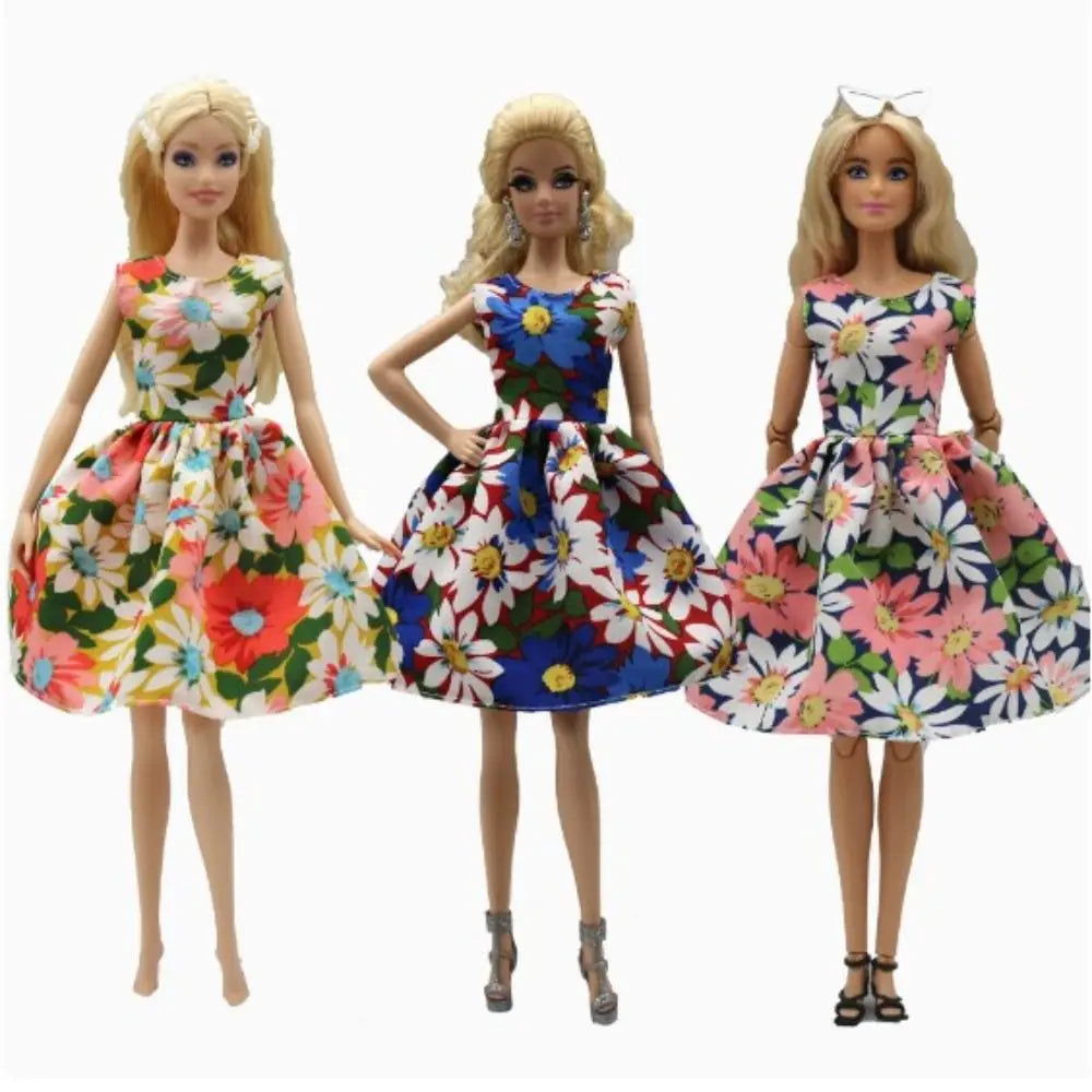 Handmade Doll Clothes Floral & Polka Dot Dresses for 30cm Dolls Doll Clothes Axl