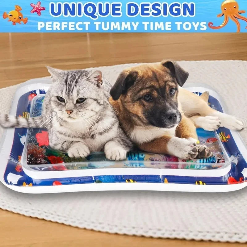 Inflatable Pet Water Sensory Play Mat – Ocean Fish Cooling Pad Pet Cooling Play Mat Axl