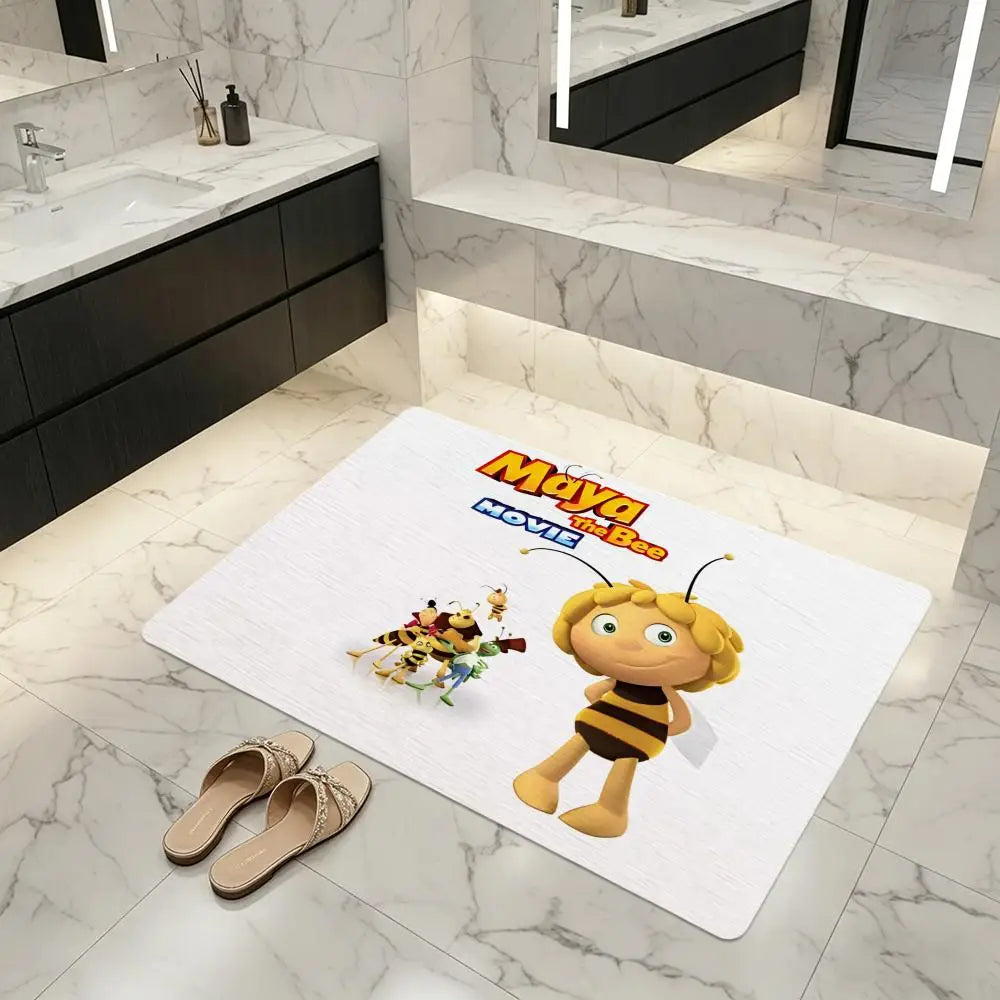 Cartoon Bee Diatomite Bath Mat – Quick Dry Anti-Slip Floor Mat Diatomite Bath Mat Axl