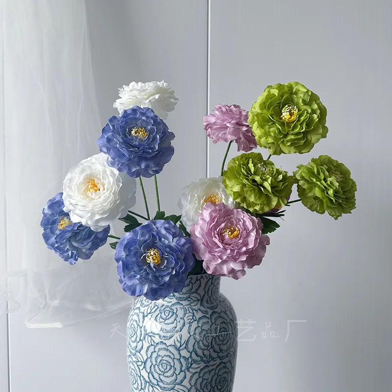 Artificial Peony Flower Branch 3-Head 64cm | Wedding Home Decor Artificial Flower Branch Axl